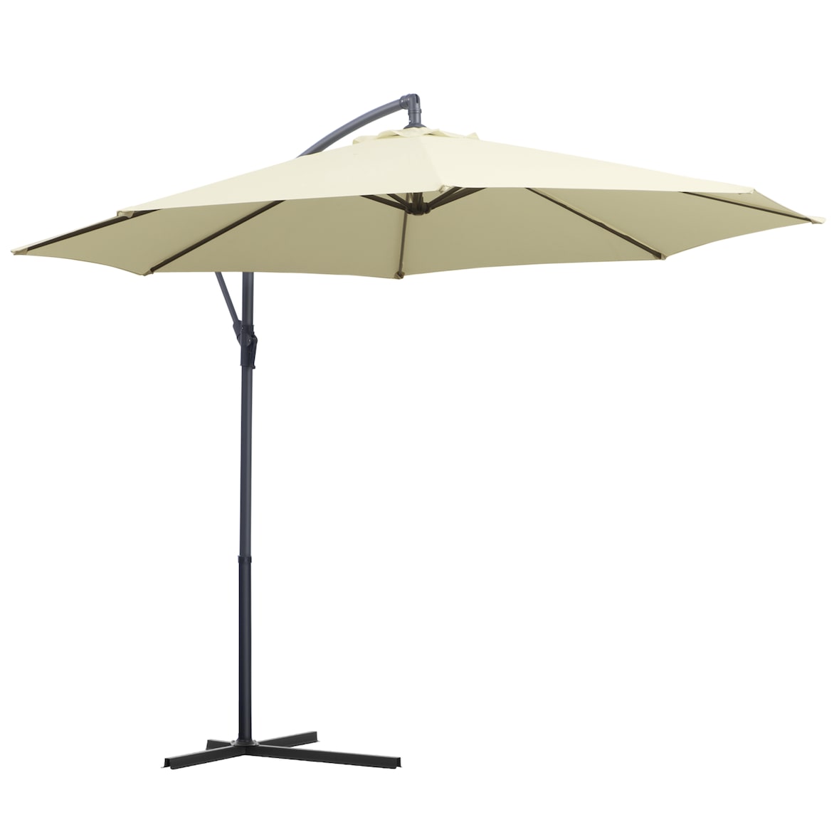 Outsunny Ombrellone da Giardino a Braccio con Manovella Copertura