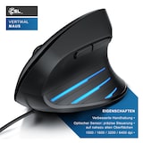 thumbnail of CSL Maus mit Kabel, 6400 DPI, Maus 6 Tasten, für Rechtshänder, mit seitlichen LEDs, Ergonomische Maus, kompatibel mit PC und Mac