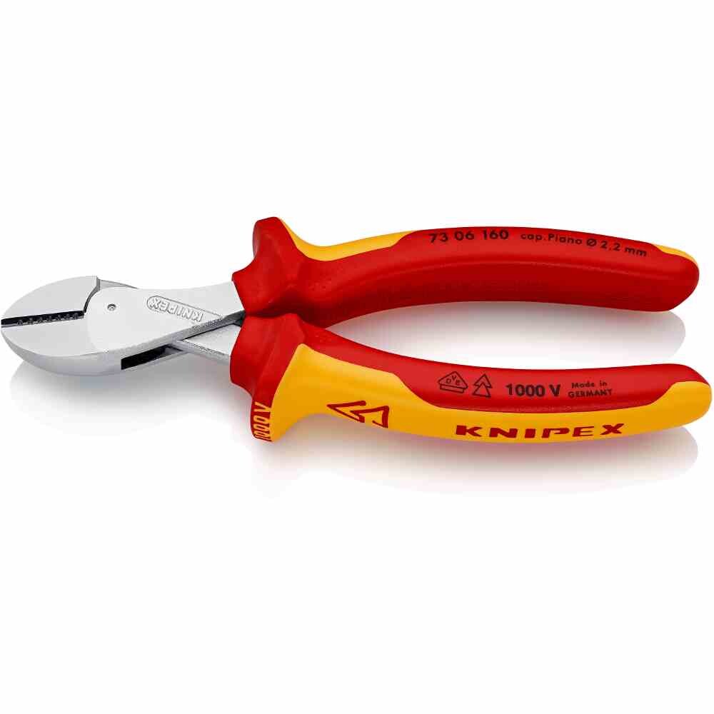 KNIPEX Zijsnijders, 160mm, Geïsoleerd 1000V, Geïsoleerd, VDE getest, Standaard