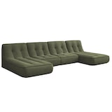thumbnail of Canapé modulable avec 2 méridiennes velours 320 cm 4 places vert