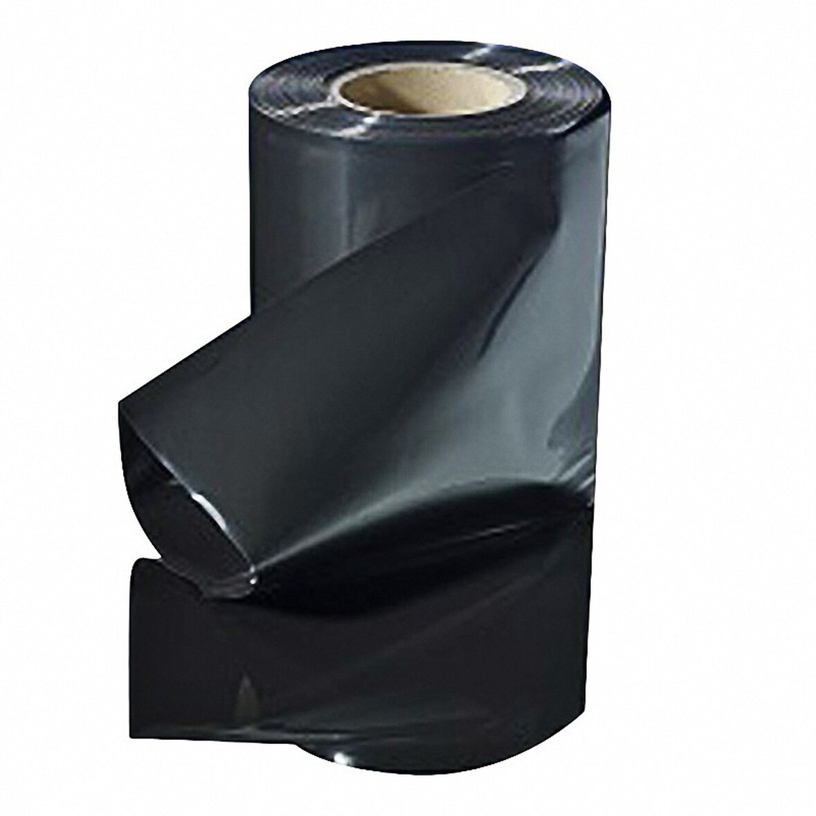 Schlauchfolie  600mm breit 100my opak - blickdicht schwarz 250 lfm.
