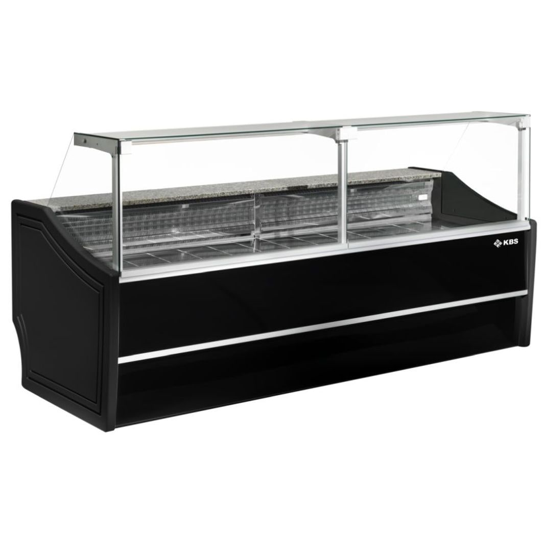KBS koeltoonbank verse levensmiddelen koeltoonbank 1500x980x1270 mm rechte glasconstructie 230 V