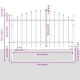 thumbnail of vidaXL Gartenzaun 5 pcs Grau 170 x 140 cm Pulverbeschichteter Stahl