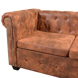 thumbnail of vidaXL Chesterfield hoekbank 6-zits kunstleer bruin