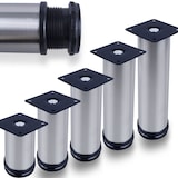 thumbnail of Möbelfuße verstellbar EDELSTAHL 50mm Sofafuß Küchenfuß Sockelfüße Bettfüße Bein Edelstahl V2A 150 mm