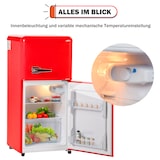 thumbnail of Retro Kühlschrank 88x45x42 Rot mit 60L Volumen, 22L Gefrierfach, 38L Kühlbereich, LED-Beleuchtung, 7 Temperatureinstellungen
