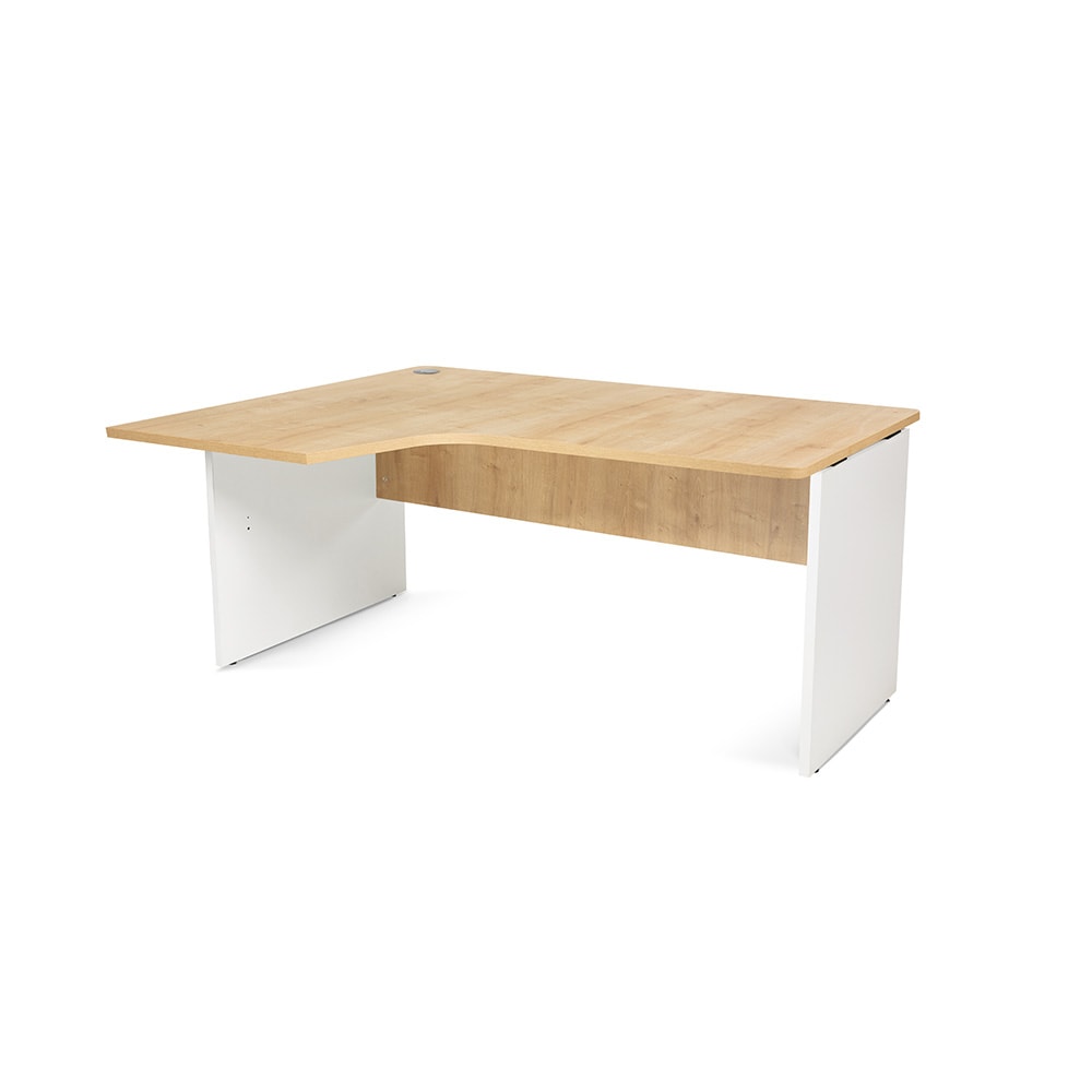Rocada mesa de oficina serie work con forma de l izquierda 160x120 blanco/roble