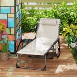 thumbnail of Outsunny Sdraio da Giardino Pieghevole e Reclinabile a 5 Livelli Crema