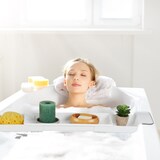 thumbnail of Relaxdays Badewannenablage, ausziehbar 55,5–78 cm, Kunststoff, Wasserablauflöcher, rutschsicher, Badewannenbrett, weiß