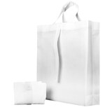 thumbnail of MONOUSO - Faltender Vliesstofftasche PREMIUM Kurzen Griffen Weiße 40+15x40cm (25 Stück)