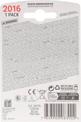 thumbnail of Energizer Batterie Lithium, Knopfzelle, CR2016, 3V Electronics, Retail Blister (1-Pack)