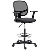 thumbnail of Vinsetto Sedia da Ufficio ad Altezza Regolabile con Braccioli, Ruote Girevoli e Seduta Imbottita in Gommapiuma, 60x56x110-132cm, Nera