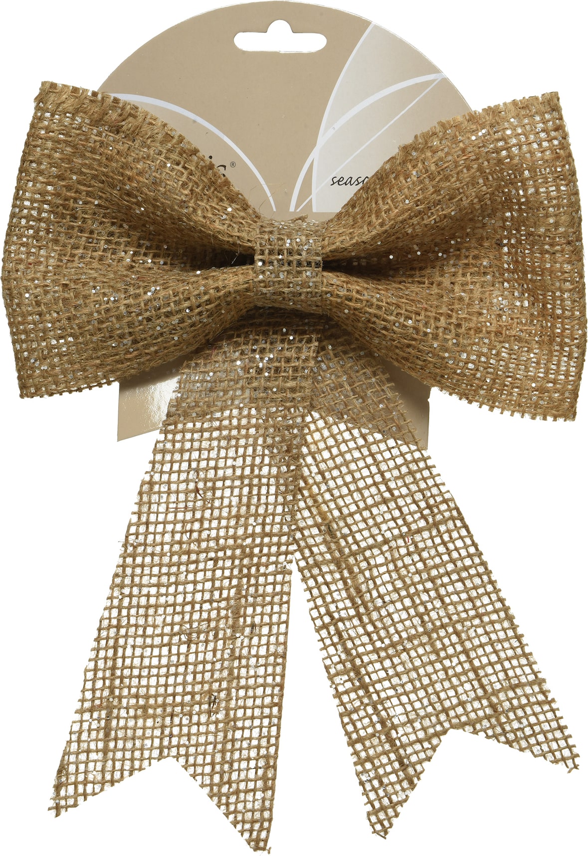 1 Schleife 24cm Jute Optik Geschenkschleifen Weihnachtsschleifen Dekoschleifen festliche Dekoration Weihnachten braun