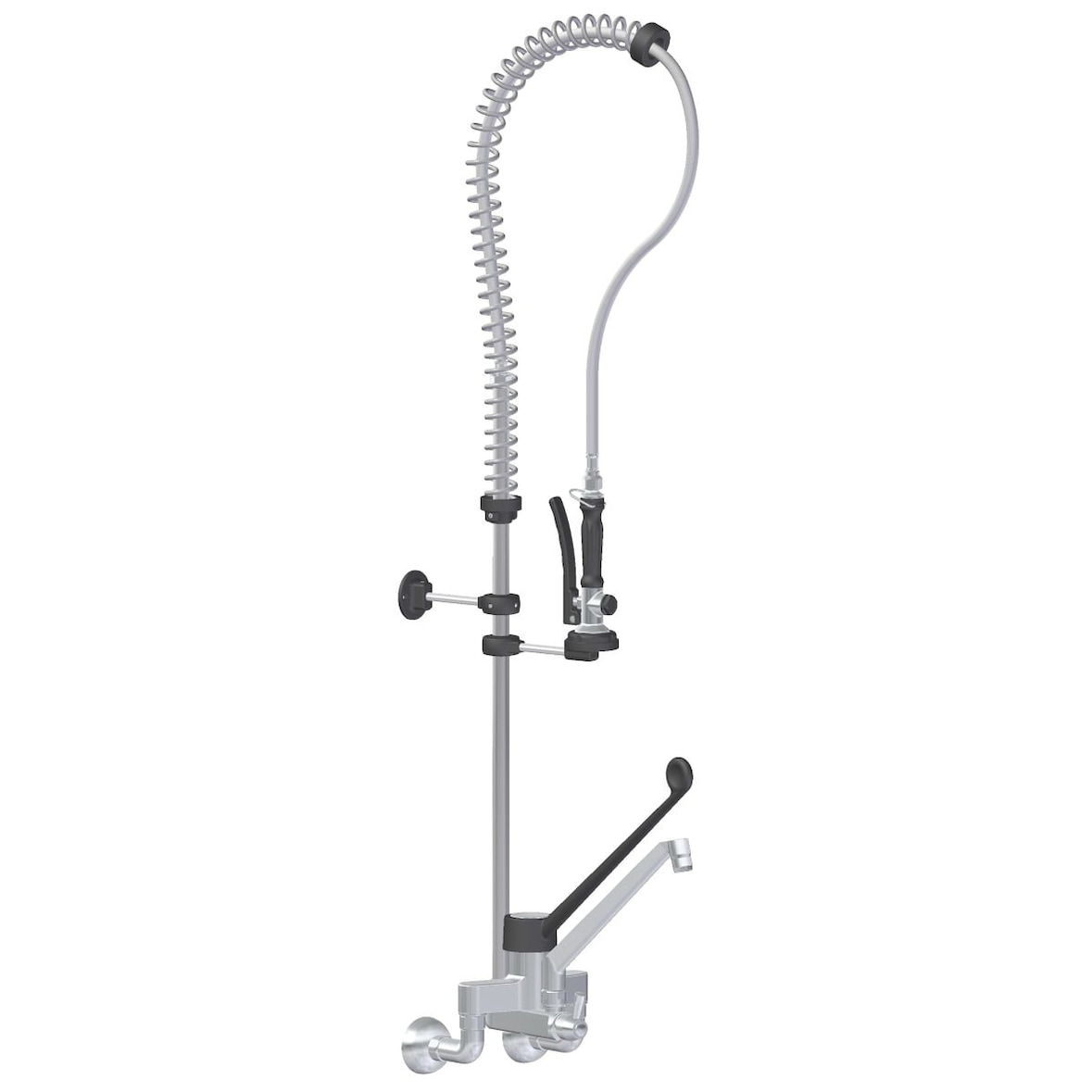 GastroHero Zweiloch Geschirrwaschbrause Profi 200 + Mischbatterie Wand