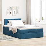thumbnail of vidaXL Ottoman-Bett mit Matratze Dunkelblau 120x200 cm Samt