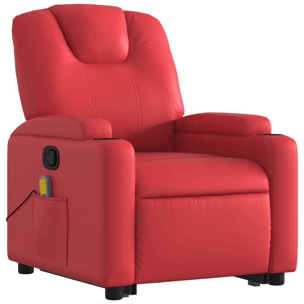 vidaXL Massagesessel mit Aufstehhilfe Rot Kunstleder