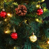 thumbnail of vidaXL Kunstkerstboom met verlichting en kerstballen 210 cm groen