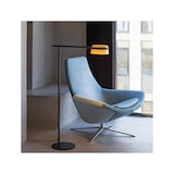 thumbnail of loop, schwarze metall-stehleuchte mit holzschirm, faro barcelona