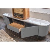 thumbnail of KAWOLA Lowboard MARIA TV-Bank Marmorplatte Kunstleder grau