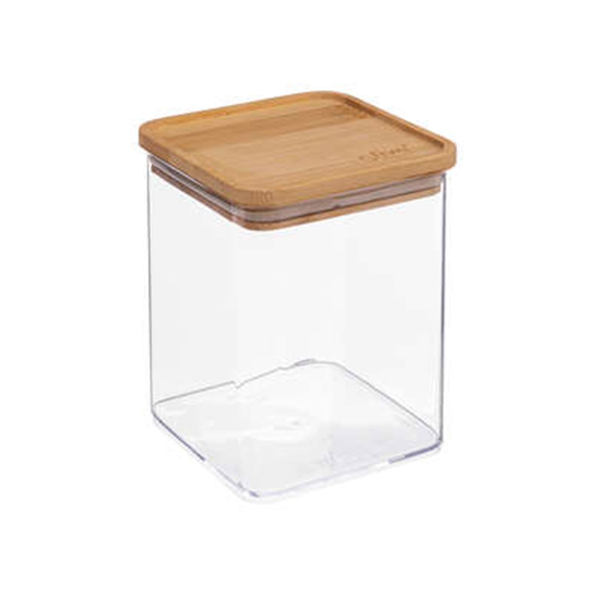 Pebbly Scatola Per Alimenti In Vetro E Bambù Con Cucchiaio Dosatore - 1400 Ml - Impilabile E Lavabile In Lavastoviglie
