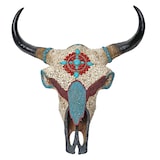 thumbnail of Décoshop26 - Déco crâne de vache tête de taureau trophée avec mosaïque polyrésine 51x50x25cm 04_0002820
