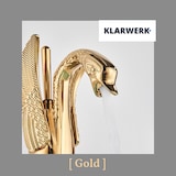 thumbnail of ADRIAN | Design Edelstahl Badarmatur  in Schwan Optik | Gold glänzend luxuriöse Waschtischarmatur Hotel Gastronomie | Mischbatterie Bad 2 Anschlüsse