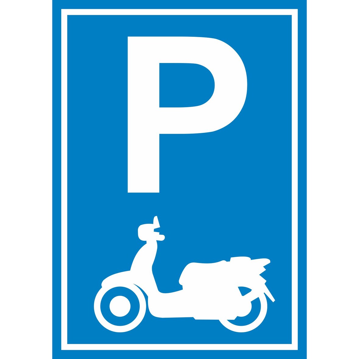 Parkplatz Motorroller Schild A4 Rückseite selbstklebend