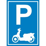 thumbnail of Parkplatz Motorroller Schild A4 Rückseite selbstklebend