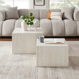 thumbnail of SalesFever Couchtisch 2er Set in Travertin-Optik | quadratisch | MDF mit Melaminfolie | B 58/50 x T 58/50 x H 40/33 cm | beige
