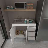 thumbnail of Fregadero utilitario Ferreti en Melamina, con cajones de riel metálico y encimera en acero inoxidable