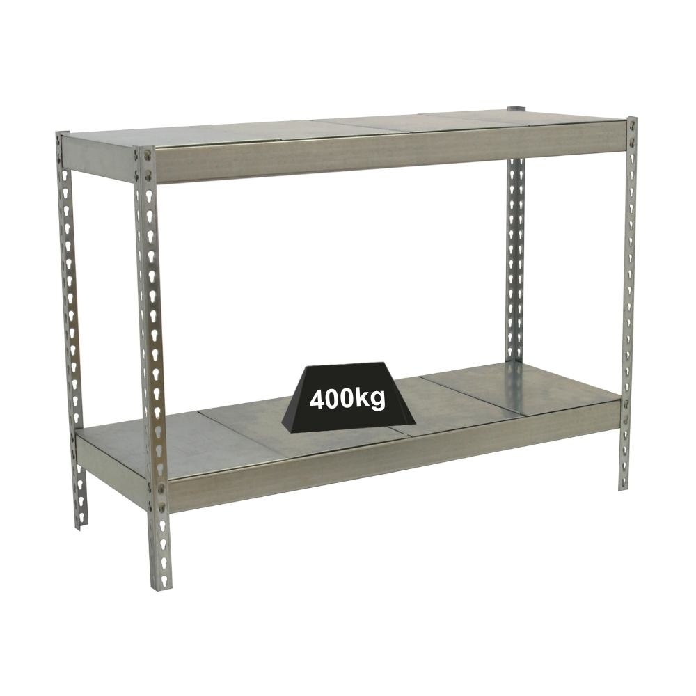 Proregal Schwerlastregal MINI METAL YETI TWO | HxBxT 90x120x45cm | Fachlast 400kg | Verzinkt