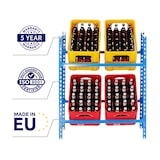 thumbnail of PROREGAL Étagère caisses à boissons CAMEL | HxLxP 100x80x30cm | Capacité de charge 100kg | Bleu | Porte-caisses, support bouteilles, rack à boissons
