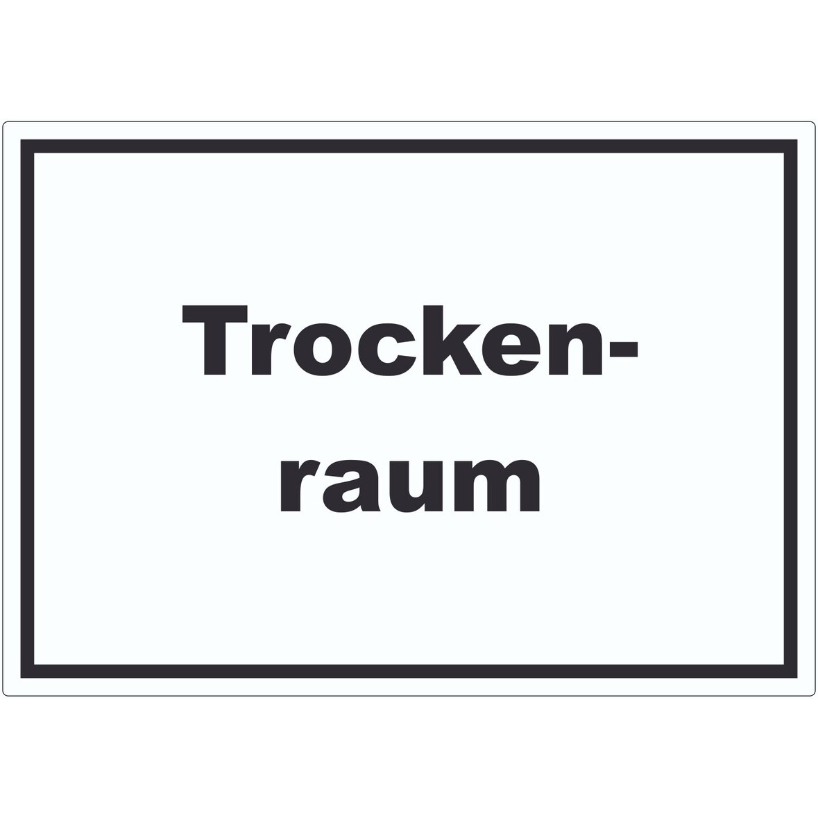 Trockenraum Aufkleber mit Text Wäsche trocknen waagerecht A7 (74x105mm)