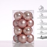 thumbnail of Christbaumkugel Weihnachtskugel Glas D: 3,5cm glänzend matt rosa 16St