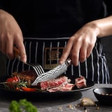 thumbnail of Zayiko Minami Damast 2er Steakbesteck-Set 12 cm Klingen Olivenholzgriffe Holzbox