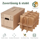 thumbnail of 15  x Gläserkarton inkl. Einsatz 40 kg Traglast stabiler Umzugskarton Gläserkiste Umzug 2-wellig BB-Verpackungen
