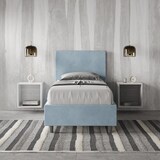 thumbnail of Letto Singolo con rete imbottito 80x200 microfibra azzurro Adele