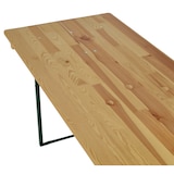 thumbnail of METRO PROFESSIONAL Bierzeltgarnitur 3-tlg., Kiefernholz/Stahl, 1 Biertisch 220 x 50 cm, 2 Bierbänke 220 x 25 cm, naturbraun/grün