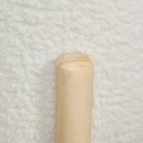 thumbnail of Relaxdays Sitzhocker, Teddyfell, Holzbeine, HxD: 40 x 30 cm, Wohnzimmer, Schlafzimmer, runder Polsterhocker, weiß/natur