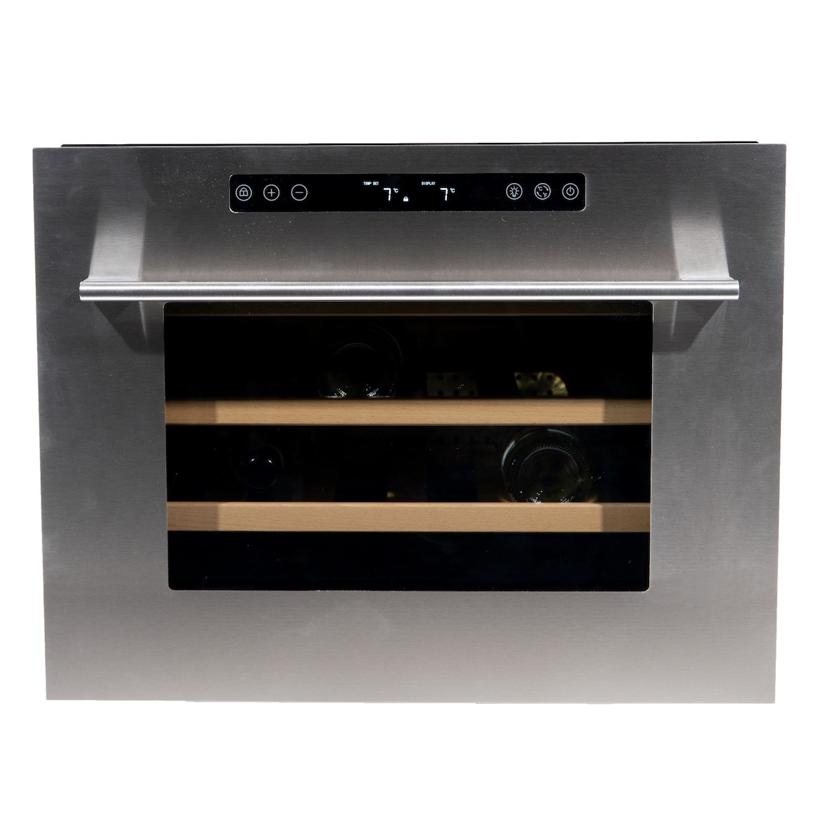 Vinata Soprana Wijnklimaatkast Inbouw - RVS - Wijnkoelkast 24 flessen - 45.3 x 59.2 x 56.3 cm - Wijnkast glazen deur