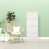 thumbnail of Relaxdays Schuhschrank, HxBxT: 152 x 60 x 24 cm, für 24 Paar, 4 Klappen, schmaler Schuhkipper, Flur Schuhkommode, weiß