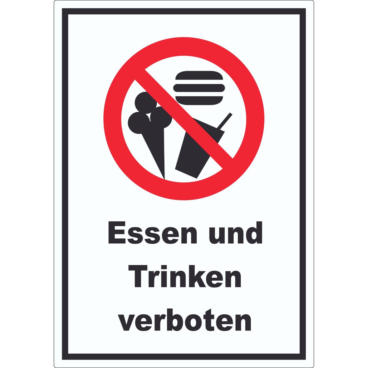 Essen und Trinken verboten Aufkleber A6 (105x148mm)