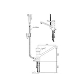 thumbnail of Rubinetto miscelatore monoforo monocomando con canna orientabile e deviatore per doccia con tubo flessibile da cm 100 - mod.1S.2920.42.88/47