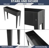 thumbnail of DELUKE® Hochbeet Balkon EUGO - Stahl Wetterfest | Hochbeet Metall für Terrasse, Garten Balkonbeet Pflanzenbeet Balkon | Anthrazit, 98x25x82cm