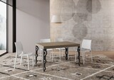 thumbnail of Karamay Premium 120/224x90 cm ausziehbarer Tisch mit taubengrauen anthrazitfarbenen Beinen
