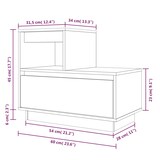thumbnail of vidaXL Nachtkastje 60x34x51 cm massief grenenhout