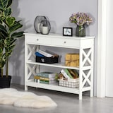 thumbnail of Mesa Consola de Entrada Recibidor con 2 Cajones 2 Estantes 100x30,5x80cm Blanco