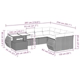 thumbnail of vidaXL 10-tlg. Garten-Sofagarnitur mit Kissen Braun Poly Rattan