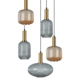 thumbnail of Lámpara Colgante Colección Bareim 5 Luces Ámbar/Fumé Ø 70cm