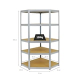 thumbnail of PROREGAL Étagère d'angle charge lourde SLIM ELEPHANT, HxLxP 180x90x45cm, 250kg par niveau, Galvanisé, Étagère d'angle pour Garage, Atelier